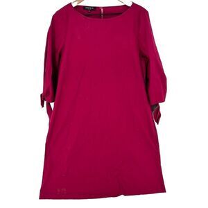 Lafayette 148 Paige Tie Sleeve Shift Dress in Berry Pink Size Large